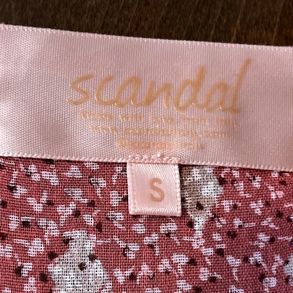 Scandal Pink Floral Print Tiered Tassel Tie Neck Long Sleeve Dress Size S - Picture 5 of 9